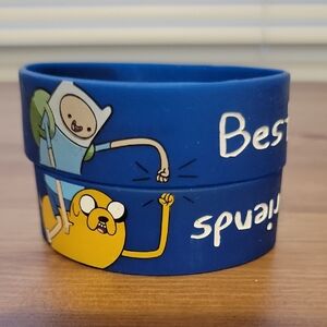 Adventure Time Blue Silicone Friendship Bracelets - Finn And Jake - One Size